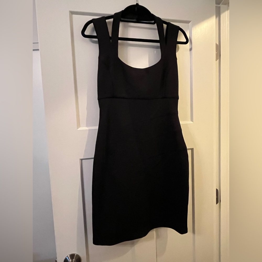 Guess Bodycon Mini Black Cocktail Dress Sz 8